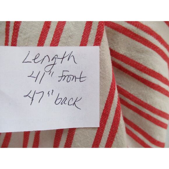 Palmer Harding Shirt Dress Womens 8 Linen Blend Striped A-Line Belted Red Beige - Picture 14 of 16